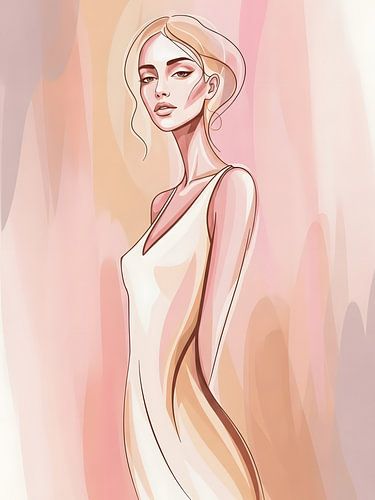 Elegante Minimalistische Vrouw Illustratie