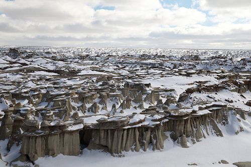 Bisti Badlands in de winter New Mexico, USA