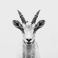 Steinbock in Schwarz-Weiß