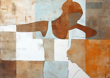 Vrouw | Contemporary Echoes of Calm van Abstract Schilderij