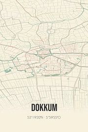 Vintage map of Dokkum (Fryslan) by Prints of Place