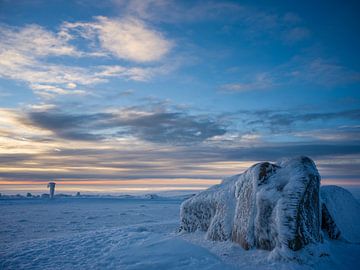The Brockenstein on the Brocken summit in the Harz Mountains at sunrise by t.ART