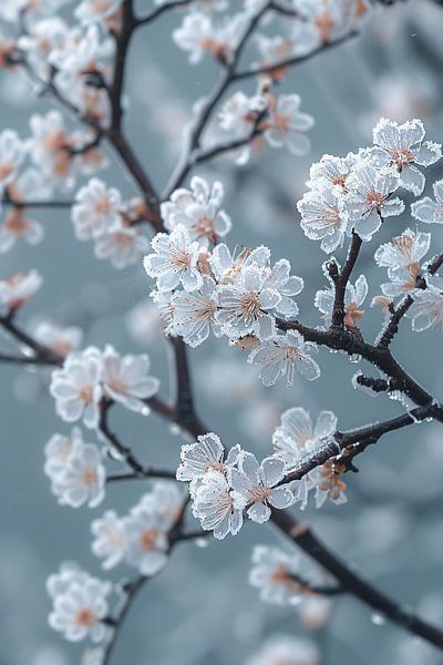 Gefrorene Blüten am Morgen von Art & Soul Creations