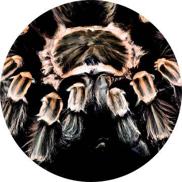 Close up van een tarantula spin  low key illustratie van Maud De Vries