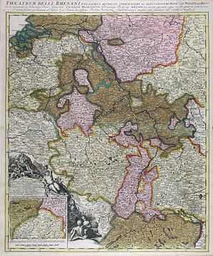 Karte des Grenzgebiets an der Grenze zwischen den heutigen Niederlanden, Belgien, Luxemburg, Deutsch