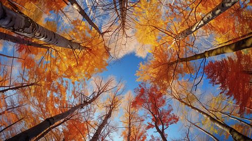 Bomen in de herfst artistiek