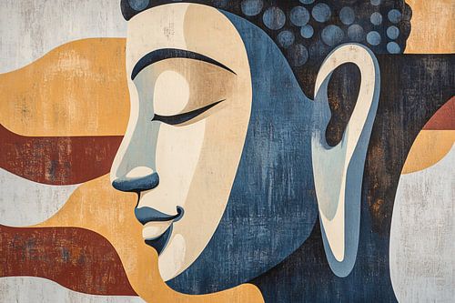 Art moderne de Bouddha en bleu