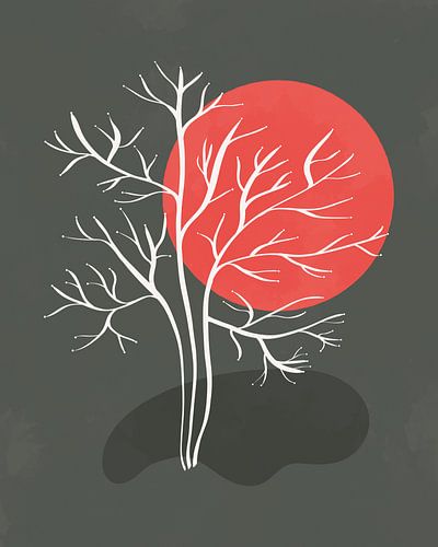 Baum in der roten Abendsonne von Tanja Udelhofen