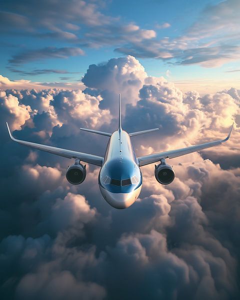 Fliegen über den Wolken von fernlichtsicht