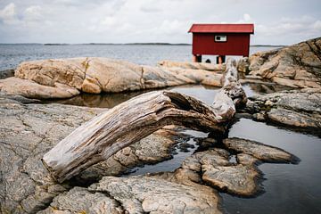 Rood huisje in west Zweden