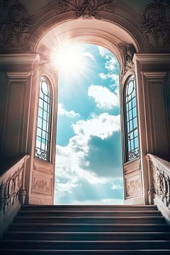 Escalier lumineux vers la liberté sur Poster Art Shop