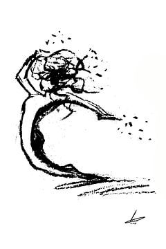 Gesture drawing of a woman falling