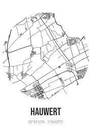 Hauwert (Noord-Holland) | Map | Black and White by Prints of Place