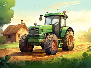Grüner Traktor