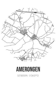 Amerongen (Utrecht) | Carte | Noir et blanc sur Rezona