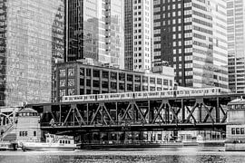 Chicago Architectuur - Binnenstad van Chicago - Metro in Chicago - The Loop in Chicago van Franci Leoncio