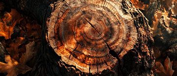 Tree slice in autumn light - nature detail by Poster Art Shop