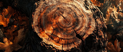 Baumscheibe im Herbstlicht – Naturdetail