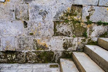 Frankrijk - oude trap en muur van Francisca Snel
