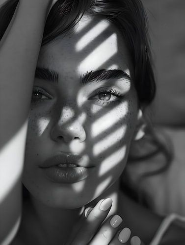 Black and white portrait of a woman