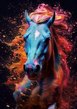 Pferd in mehrfarbig von Gelissen Artworks