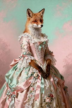 Southern Bell Fox Portrait by Mad Dog Art