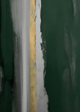 Abstract werk "Groen, grijs, goud" van Studio Allee