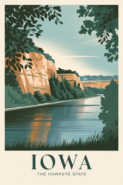 Iowa Vintage Travel Poster von Poster Art Shop