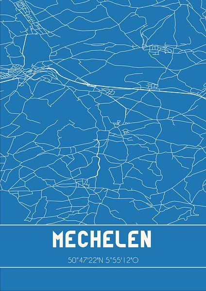 Blaupause | Karte | Mechelen (Limburg) von Ortsdrucke