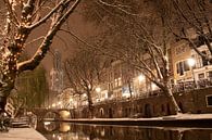 Winterabend auf der Oudegracht von Martien Janssen Miniaturansicht