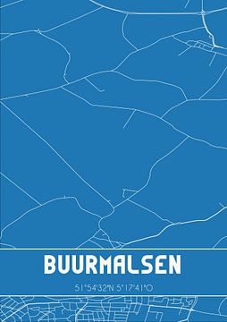 Blauwdruk | Landkaart | Buurmalsen (Gelderland) van Rezona