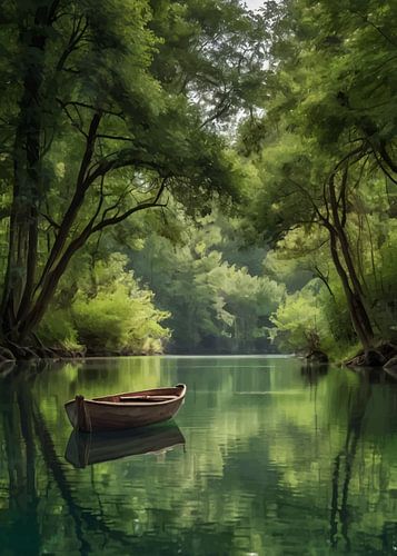 Réflexion dans une forêt tranquille