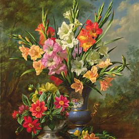 Gladioli und Dahlias von Albert Williams