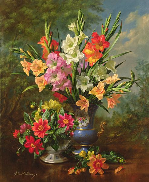 Gladioli und Dahlias von Albert Williams