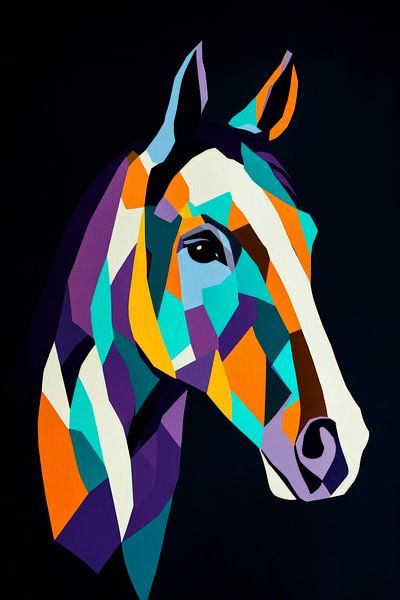 Colourful elegance - horse portrait by Poster Art Shop