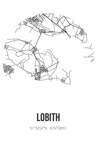 Lobith (Gelderland) | Landkaart | Zwart-wit