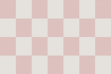 Schaakbordpatroon. Moderne abstracte minimalistische geometrische vormen in roze en wit 1 van Dina Dankers
