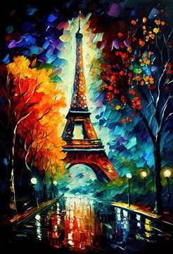 Eiffeltorem in felle kleuren van Bert Nijholt