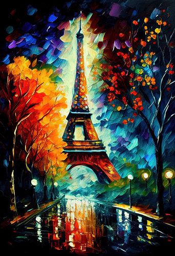 Eiffeltoren in felle kleuren