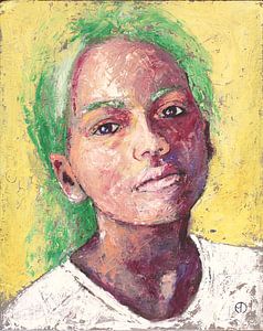 Bisque O'Ruby - portret van een meisje van Anouk Maria van Deursen