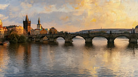 Karelsbrug praag abstract panorama van TheXclusive Art