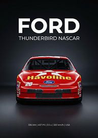 Photo en studio de la Ford Thunderbird, voiture de course NASCAR, vue de face sur Cross