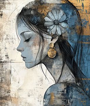 Gold-Ohrring | Frau Profil Gold-Ohrring