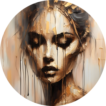 Vrouw bruin goud model van FoXo Art