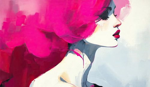 Modernes Portrait Rosa Hintergrund