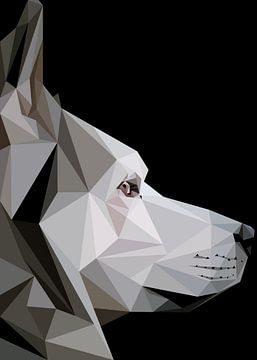 Husky Hond in Abstract Laagpolig van Yoga Art 15