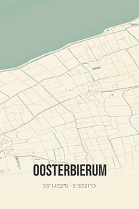Alte Karte von Oosterbierum (Fryslan) von Rezona
