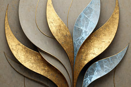 Blattmotiv | Gold | Organisch | Abstrakt von Imperial Art House