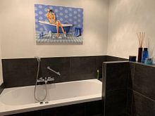 Klantfoto: Een sexy blauwe badkamer van Monika Jüngling, op canvas