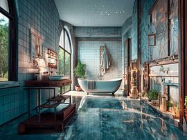Oude badkamer in moderne stijl